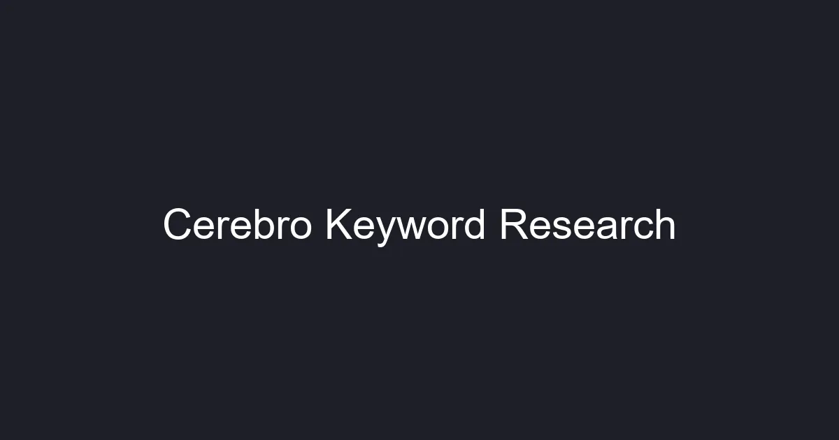 Helium 10 Cerebro Keyword Research